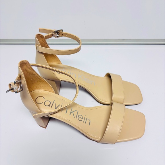 Calvin Klein Shoes - Calvin Klein Nolene3 Block Heel Sandals – Light Natural – Size 8M